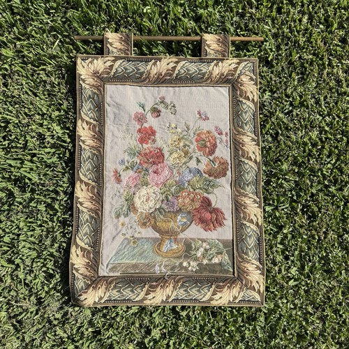 Floral woven wall tapestry - floral,