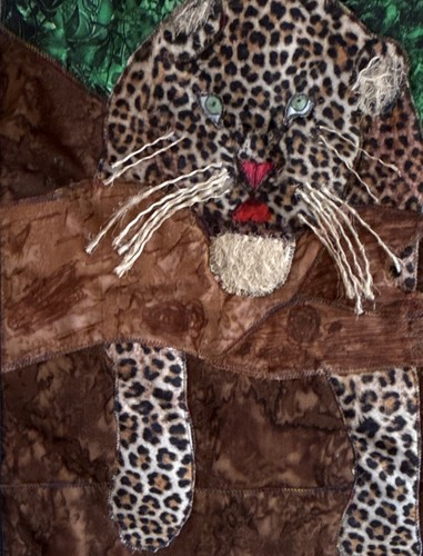 Handmade quilted leopard - handmade, big