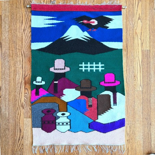 Vintage handwoven wool andes - handwoven,