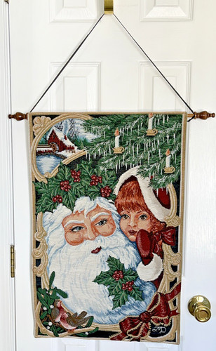 Christmas tapestry girl - tapestry,