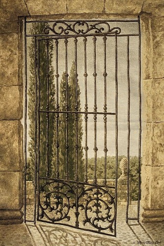 Garden gate scene 106cm - gate,