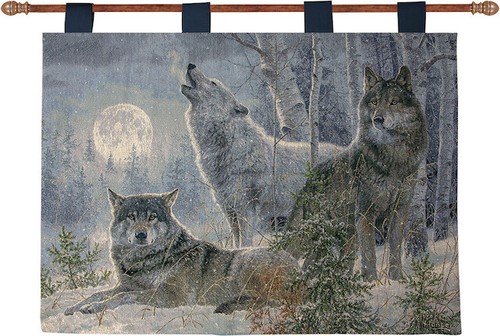 Winter moonrise wall hanging - winter,
